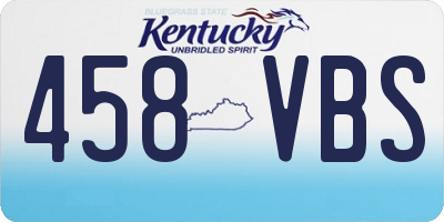 KY license plate 458VBS