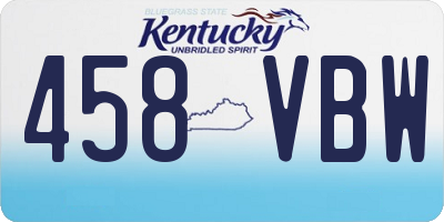 KY license plate 458VBW
