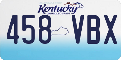 KY license plate 458VBX