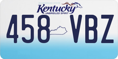 KY license plate 458VBZ