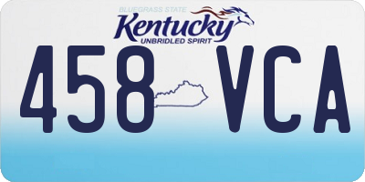 KY license plate 458VCA
