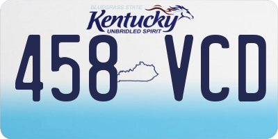 KY license plate 458VCD