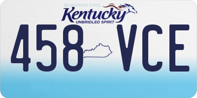 KY license plate 458VCE