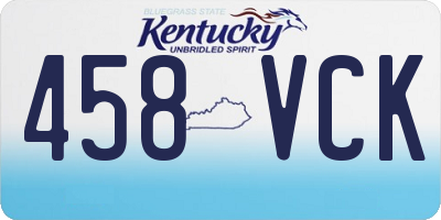 KY license plate 458VCK