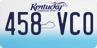 KY license plate 458VCO