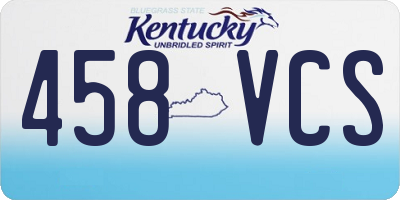KY license plate 458VCS
