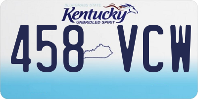 KY license plate 458VCW