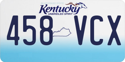 KY license plate 458VCX