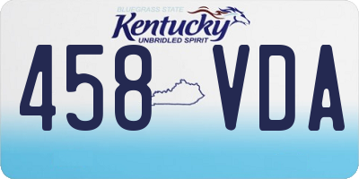 KY license plate 458VDA