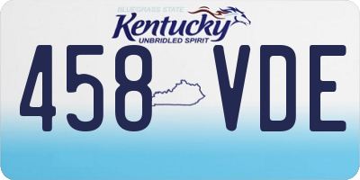KY license plate 458VDE