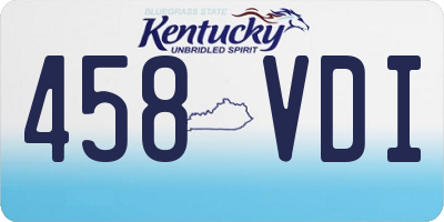 KY license plate 458VDI