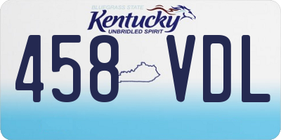 KY license plate 458VDL