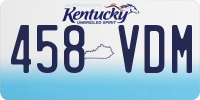 KY license plate 458VDM