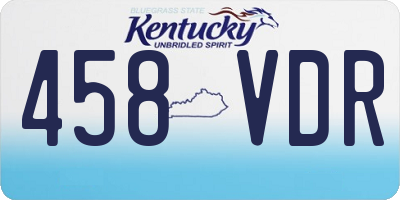 KY license plate 458VDR