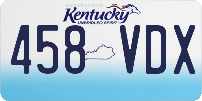 KY license plate 458VDX