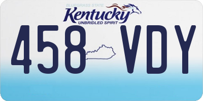 KY license plate 458VDY
