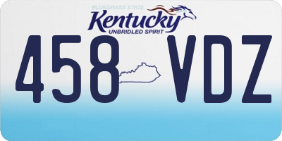 KY license plate 458VDZ
