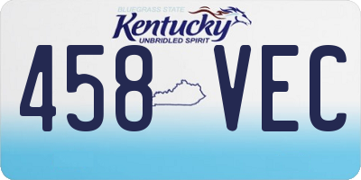 KY license plate 458VEC