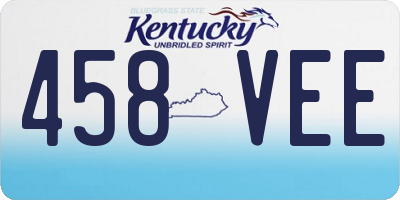 KY license plate 458VEE