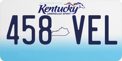 KY license plate 458VEL