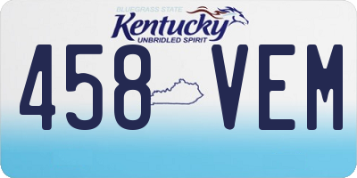 KY license plate 458VEM