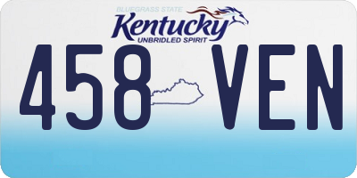 KY license plate 458VEN
