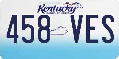 KY license plate 458VES