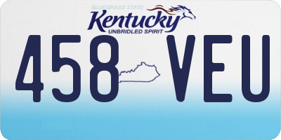 KY license plate 458VEU