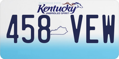 KY license plate 458VEW