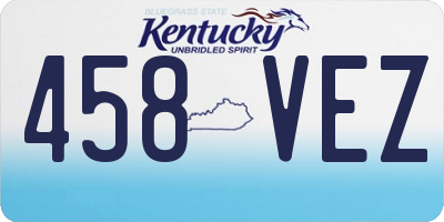 KY license plate 458VEZ