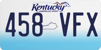 KY license plate 458VFX