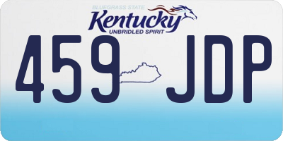 KY license plate 459JDP