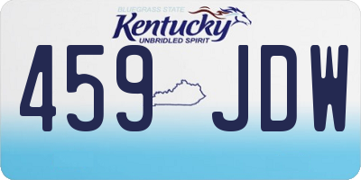 KY license plate 459JDW