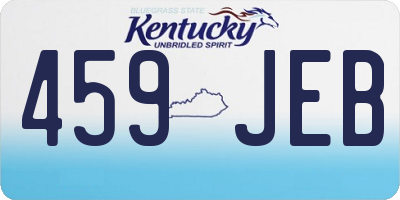 KY license plate 459JEB