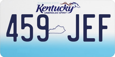 KY license plate 459JEF