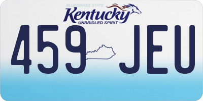 KY license plate 459JEU