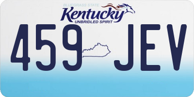 KY license plate 459JEV
