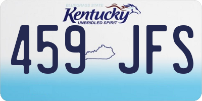KY license plate 459JFS