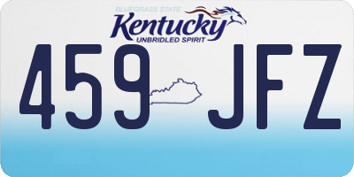 KY license plate 459JFZ