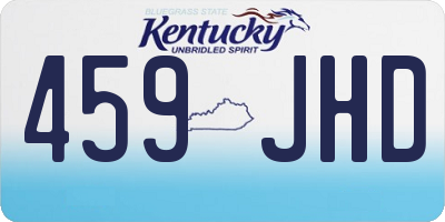 KY license plate 459JHD