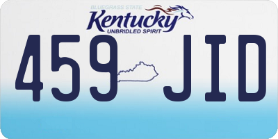 KY license plate 459JID