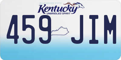KY license plate 459JIM