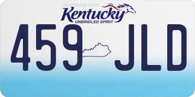 KY license plate 459JLD