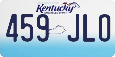 KY license plate 459JLO