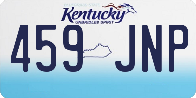 KY license plate 459JNP