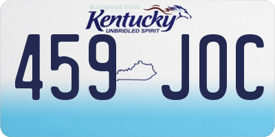 KY license plate 459JOC