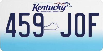 KY license plate 459JOF