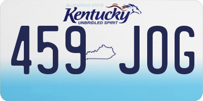 KY license plate 459JOG