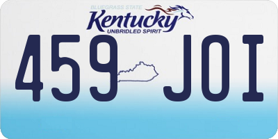 KY license plate 459JOI