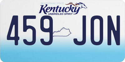 KY license plate 459JON